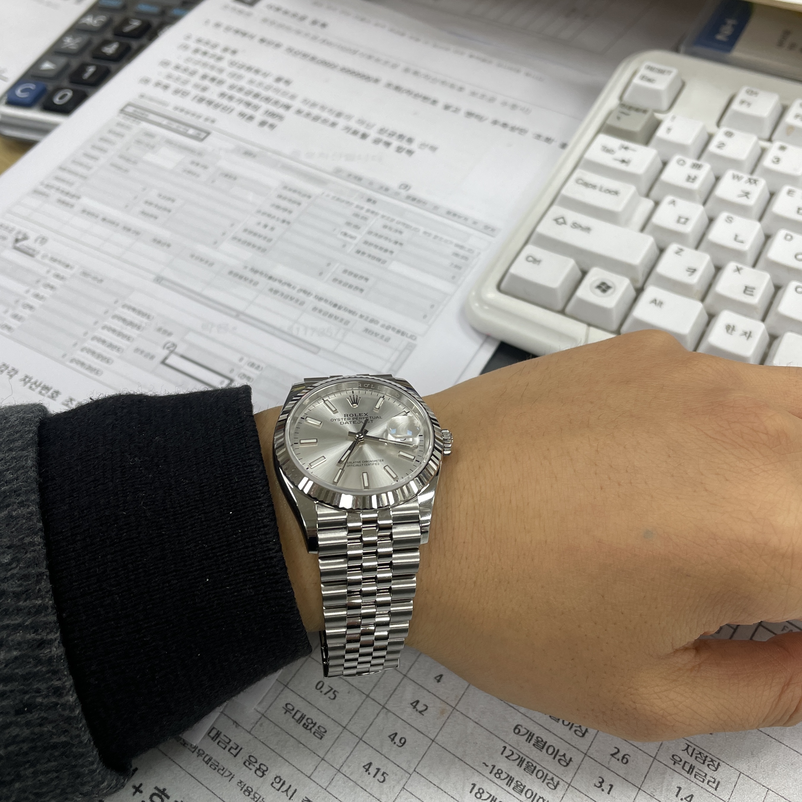 Rolex Datejust 36mm 126234 Silver Jubilee 착용 스타일