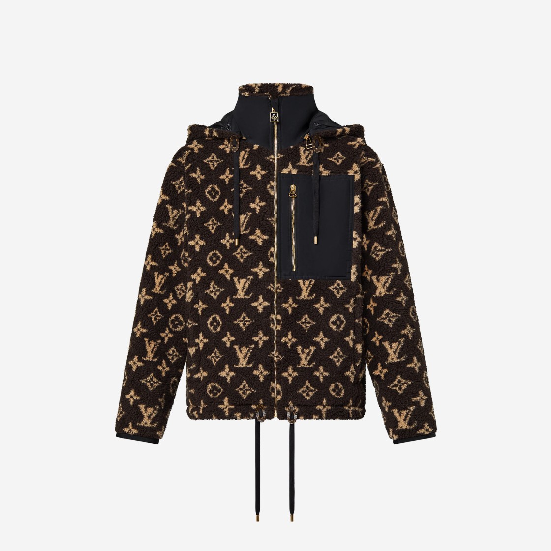 (W) Louis Vuitton Monogram Fleece Parka Brown 상세 이미지 1