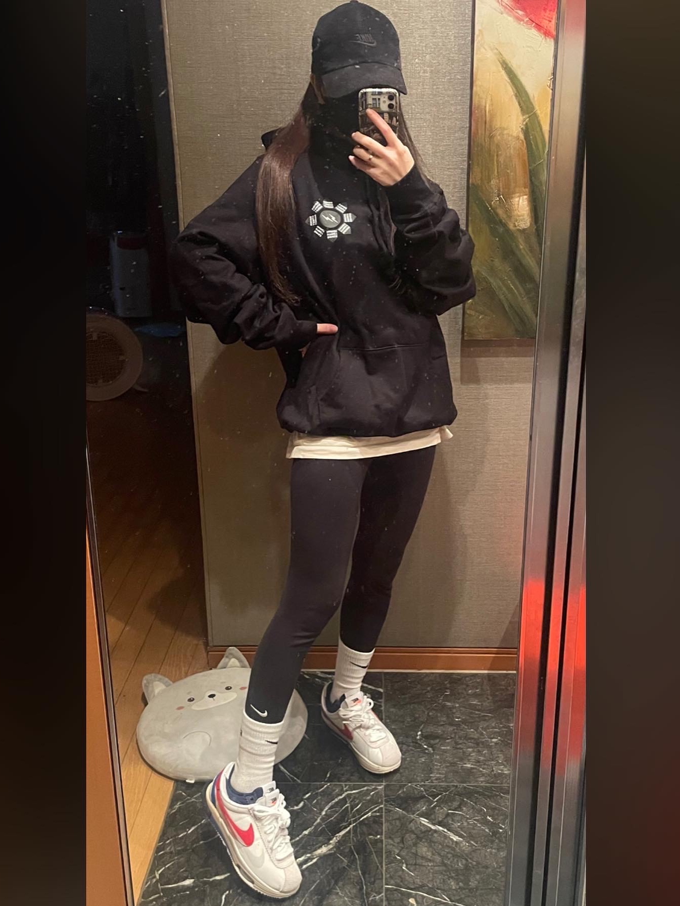 Nike x Sacai Zoom Cortez SP White and University Red, Nike x Sacai Zoom Cortez SP Iron Grey 착용 스타일 - 2