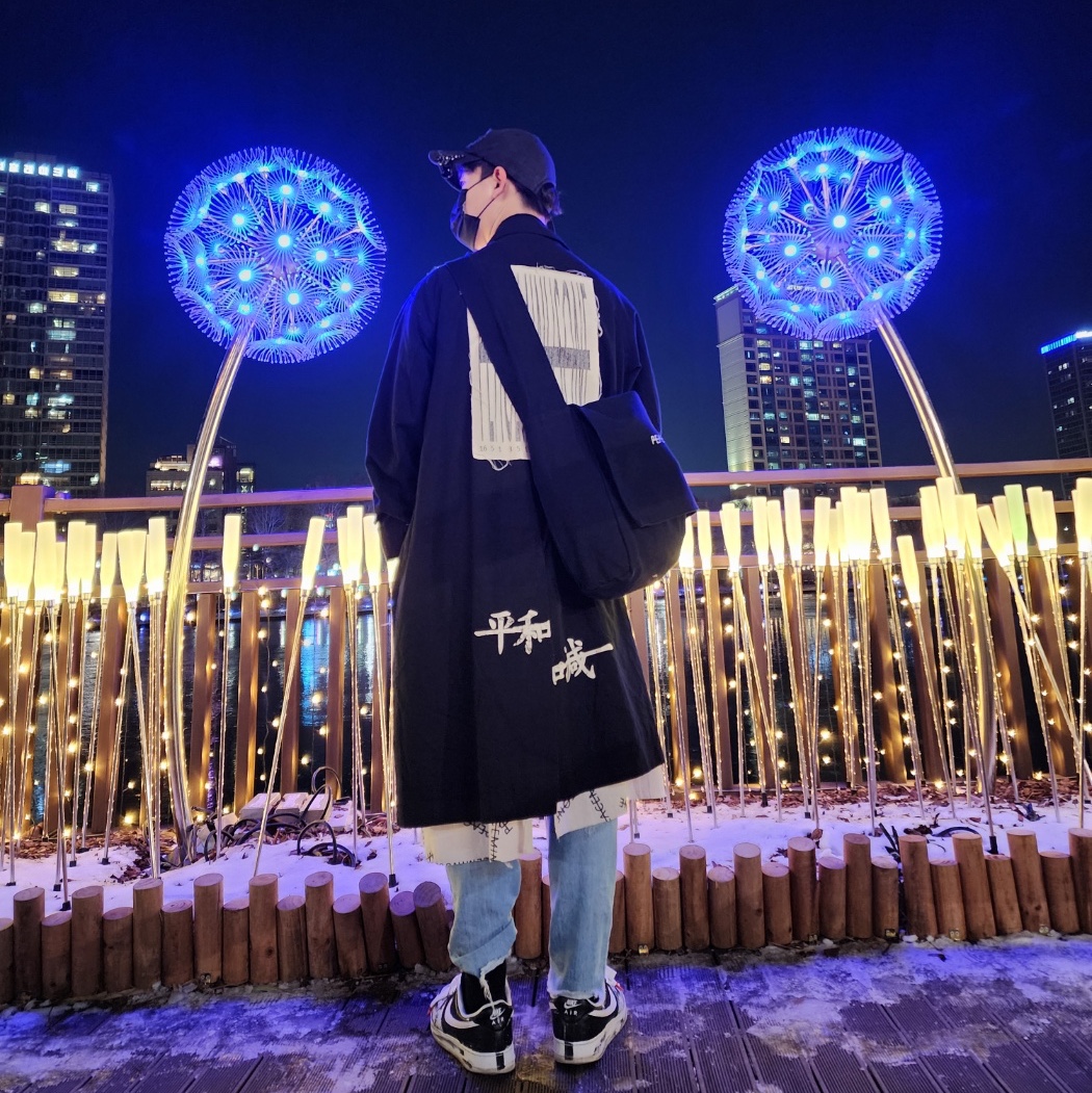 Nike x Peaceminusone Air Force 1 Low Para-Noise, Peaceminusone Coat #1 Black 착용 스타일 - 3