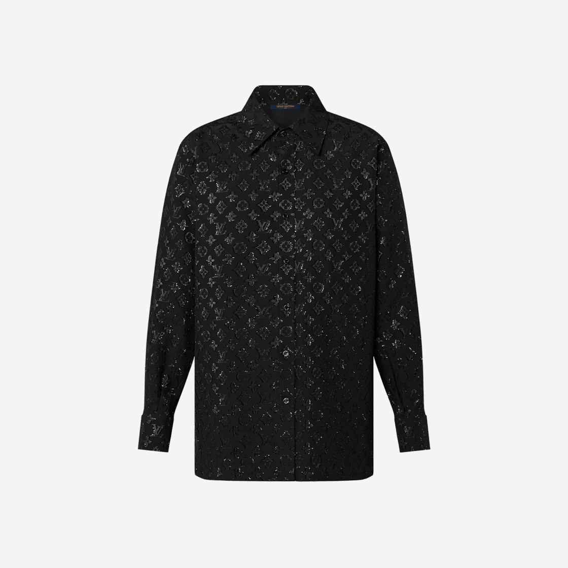 (W) Louis Vuitton Monogram Fil Coupe Pajama Shirt Black 상세 이미지 1