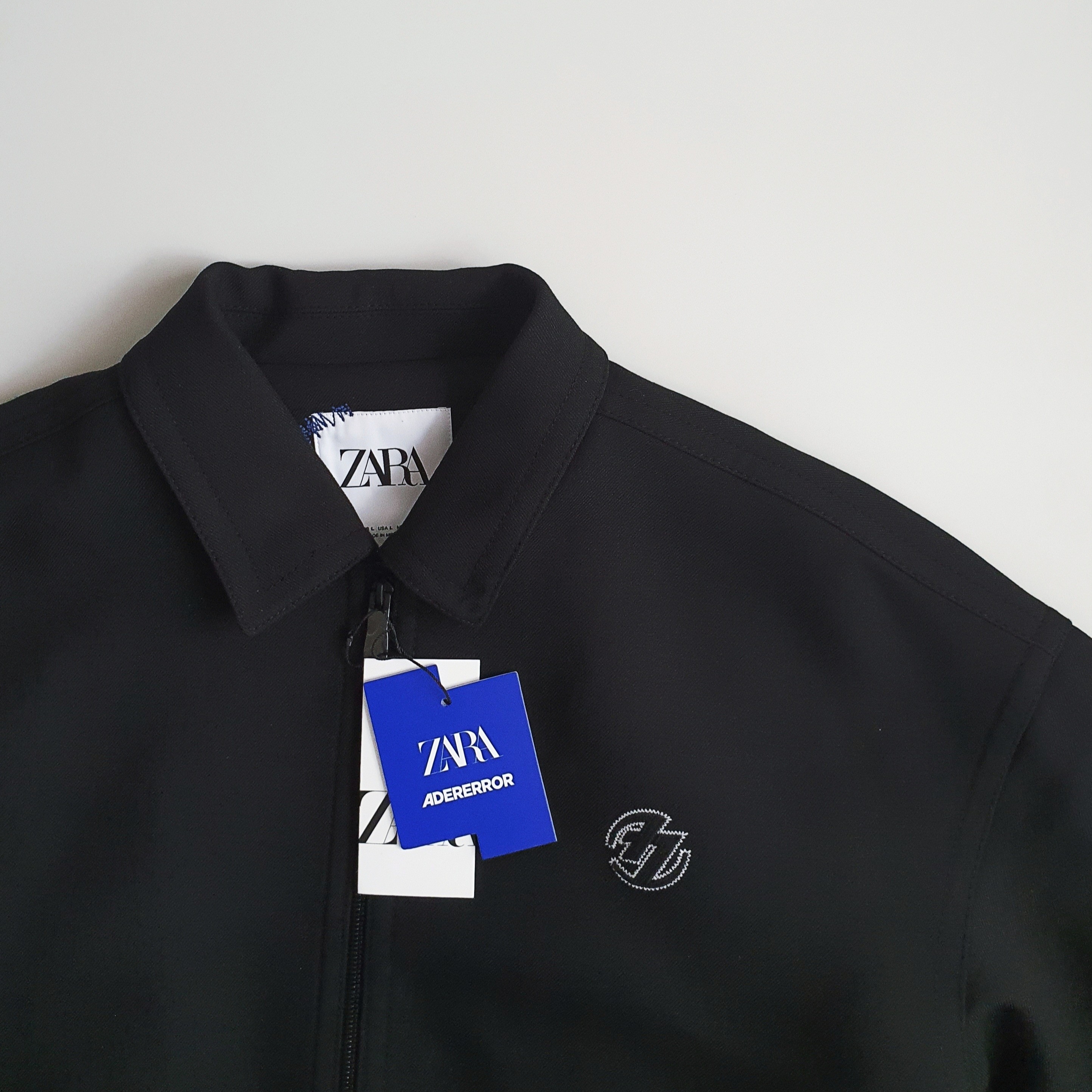 Zara x Ader Error Oversize Collar Bomber Jacket Black 착용 스타일