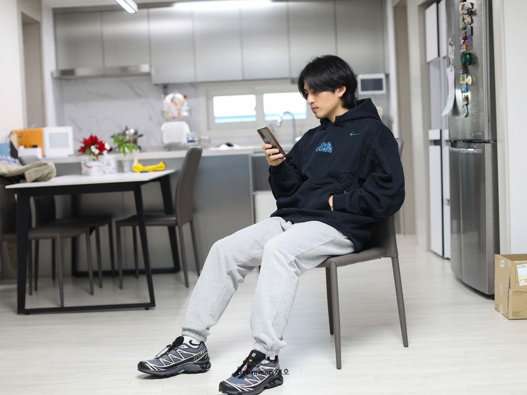 Nike x Off-White NRG Fleece Hoodie Black - Asia 착용 스타일