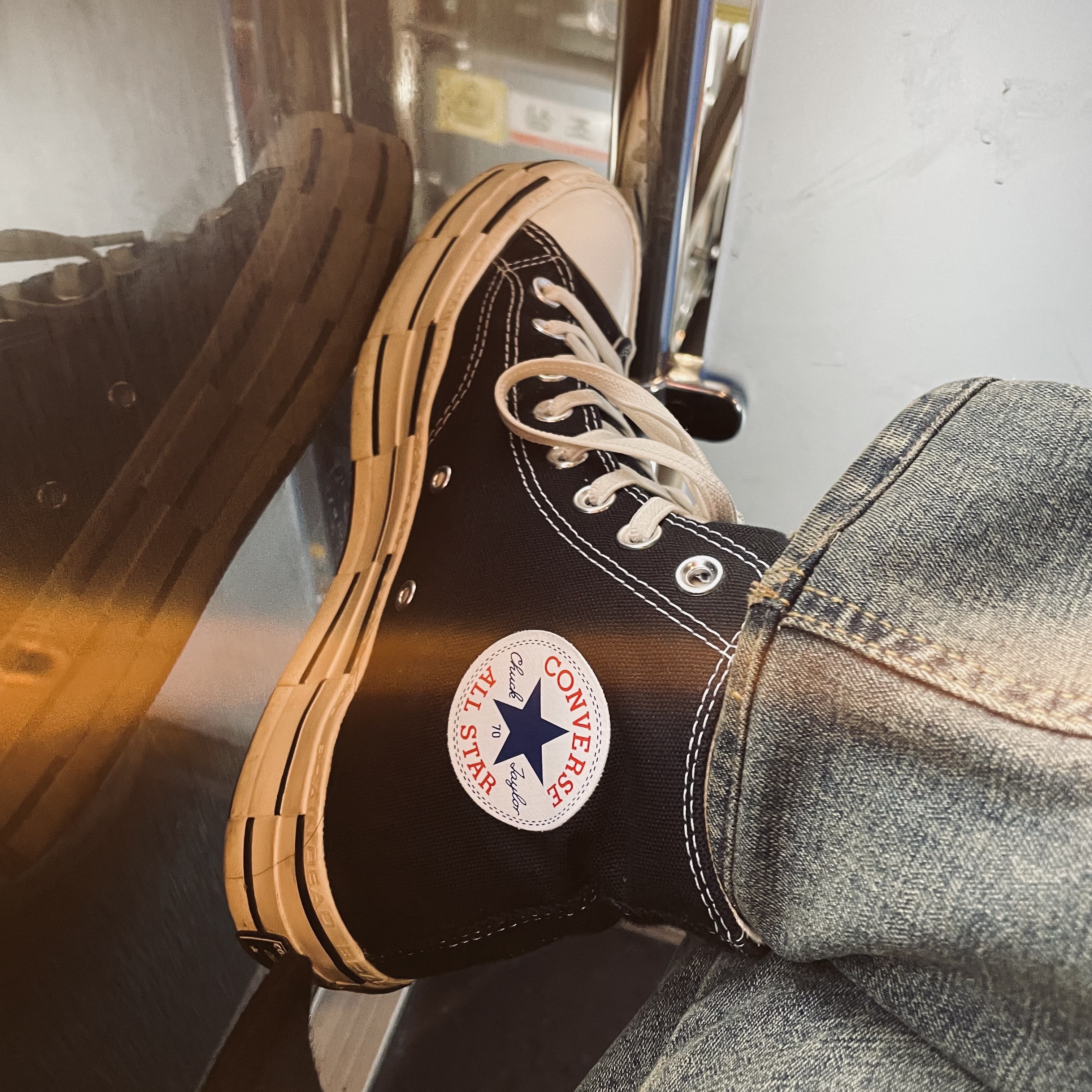 Converse x Brain Dead Chuck 70 Hi Black 착용 스타일