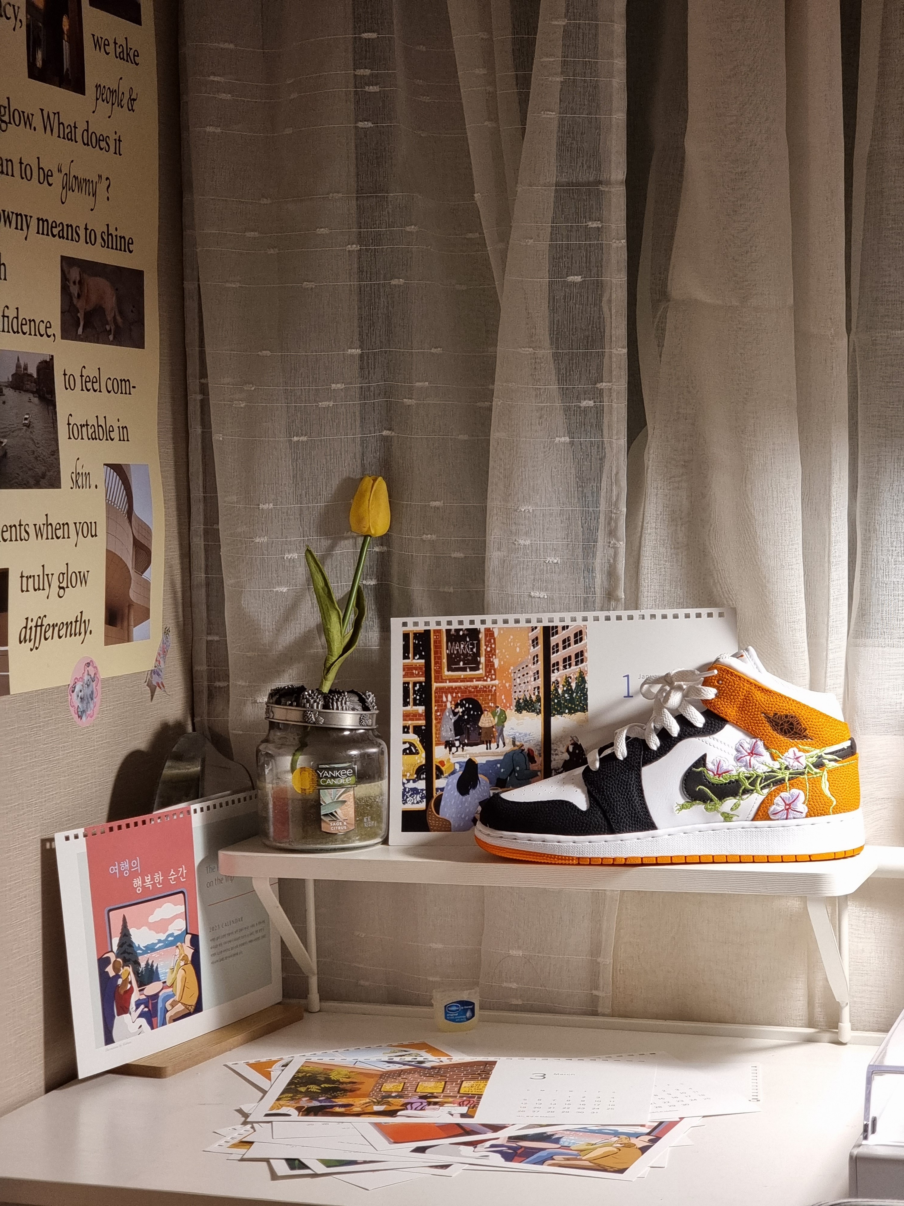 (GS) Jordan 1 Mid SE Black Starfish 착용 스타일