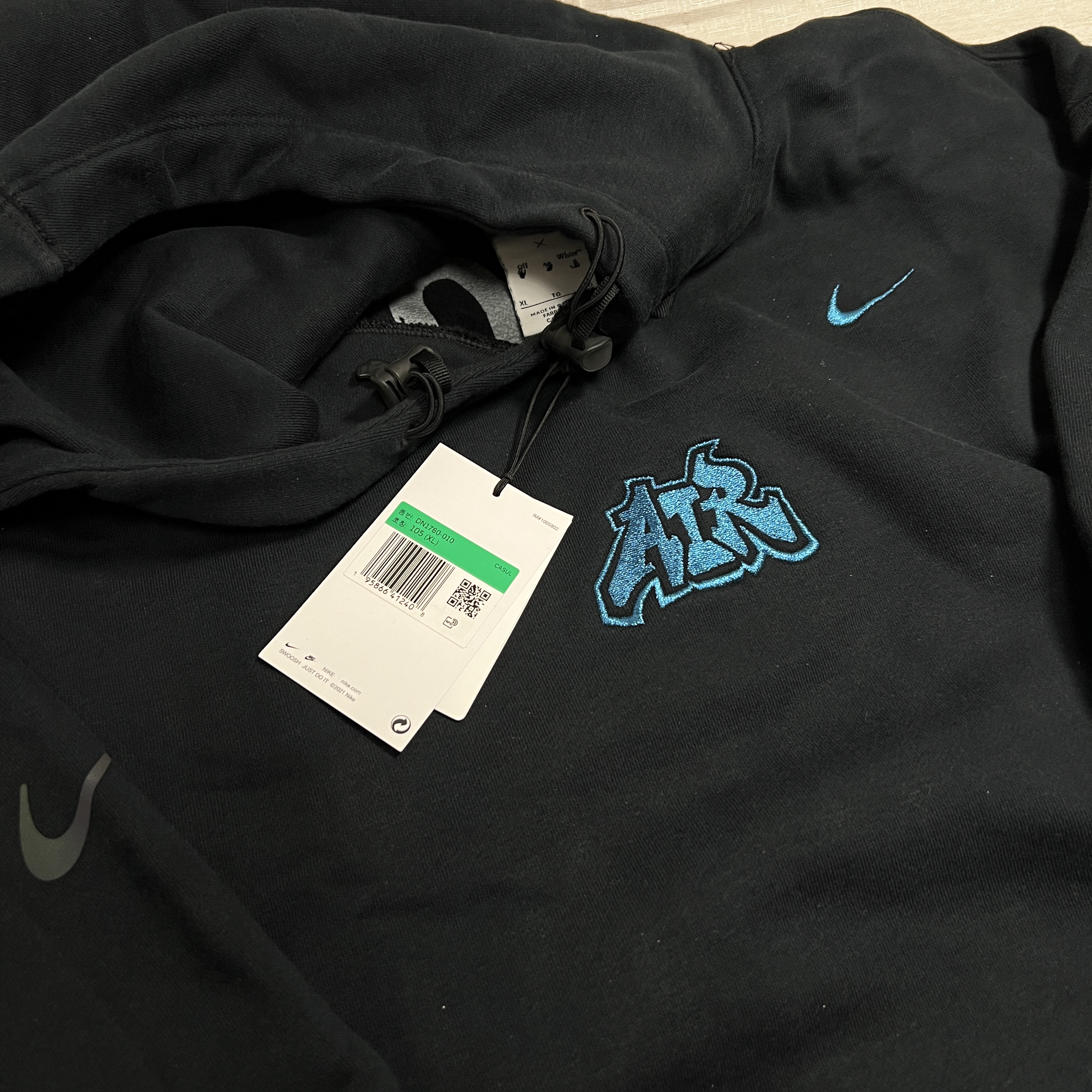 Nike x Off-White NRG Fleece Hoodie Black - Asia 착용 스타일