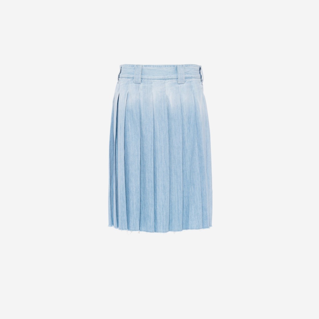 (W) Miu Miu Pleated Chambray Skirt Light Blue 상세 이미지 1