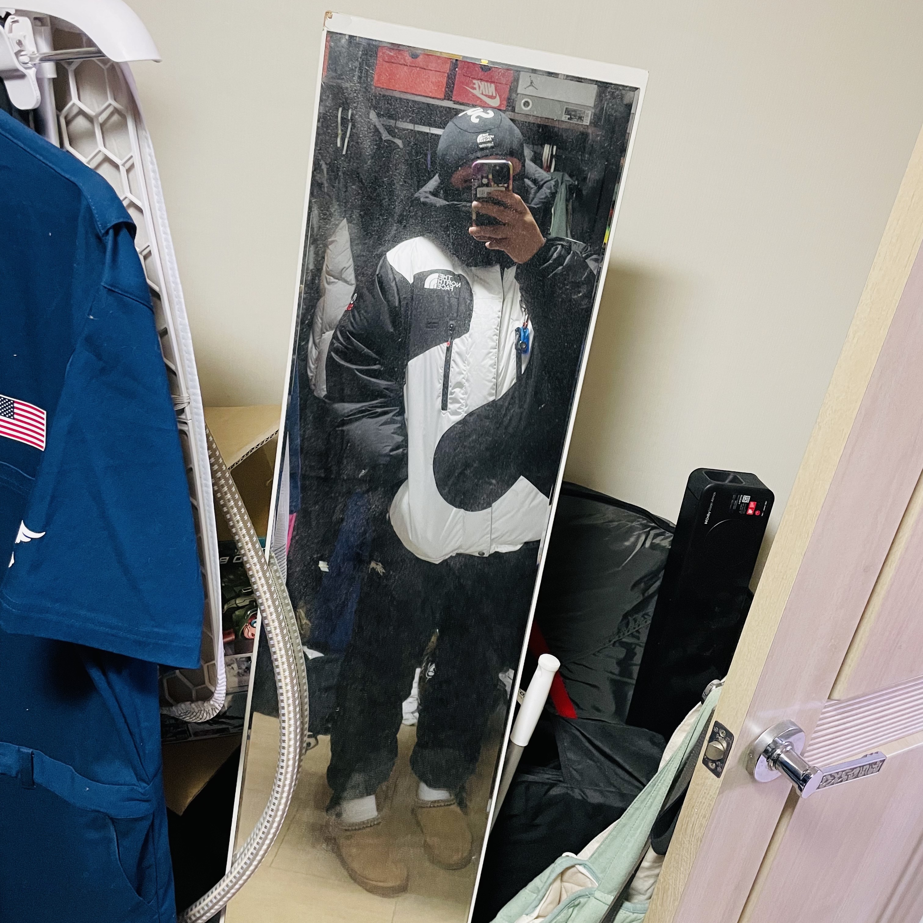 Supreme x The North Face S Logo Summit Series Himalayan Parka Black - 20FW, Supreme x The North Face RTG Balaclava Black - 19SS 착용 스타일