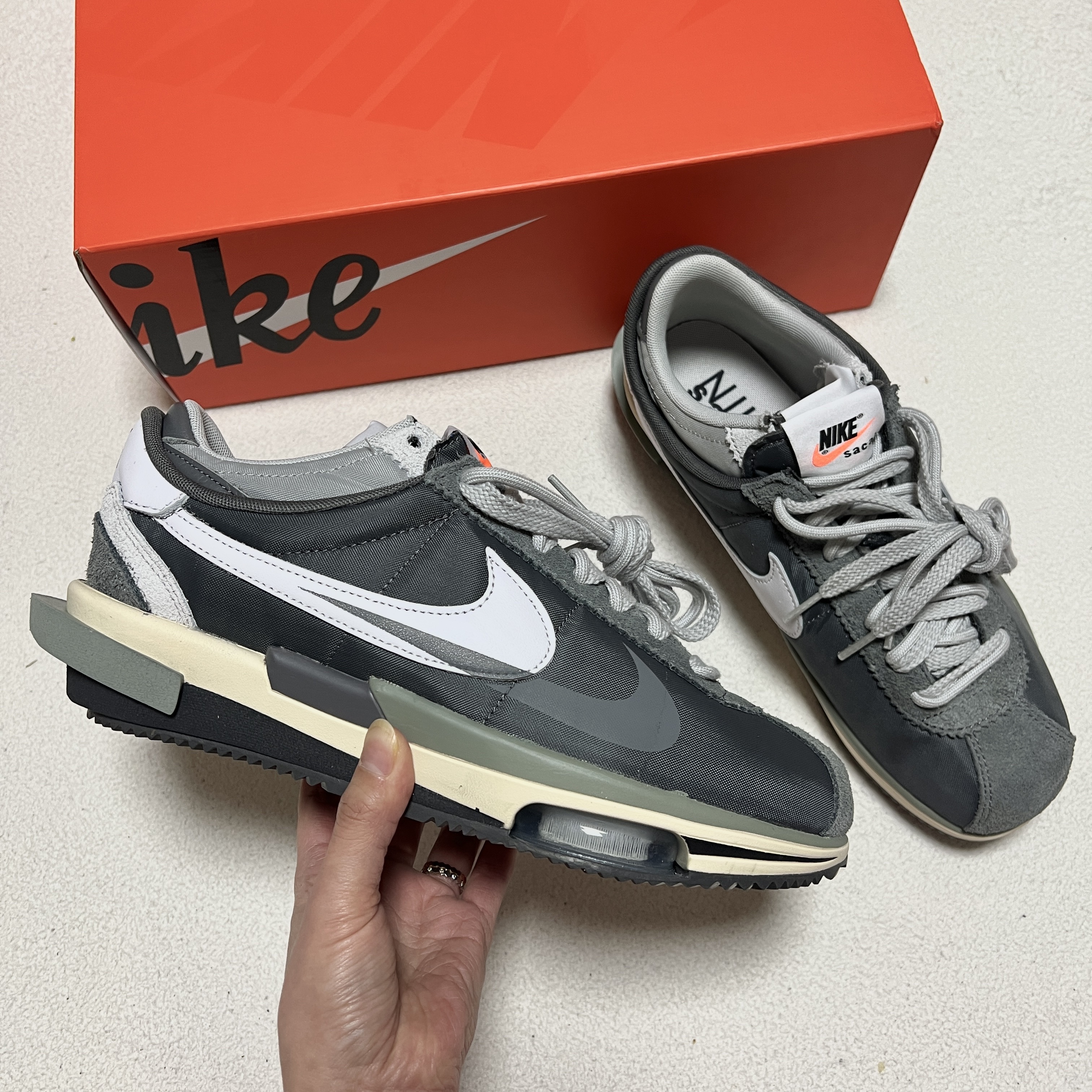 Nike x Sacai Zoom Cortez SP Iron Grey 착용 스타일