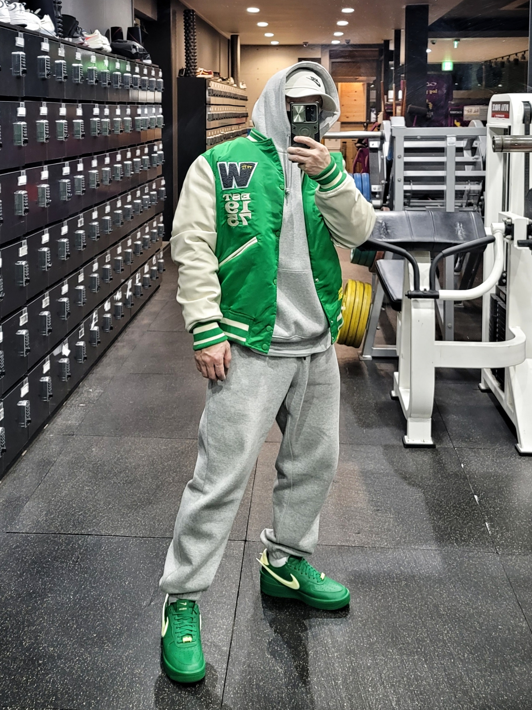 Nike Heritage 86 Futura Washed Cap Light Bone, Nike x Ambush Air Force 1 Low SP Pine Green and Citron 착용 스타일 - 2