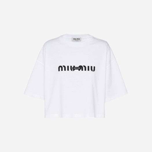 (W) 미우 미우 코튼 티셔츠 화이트