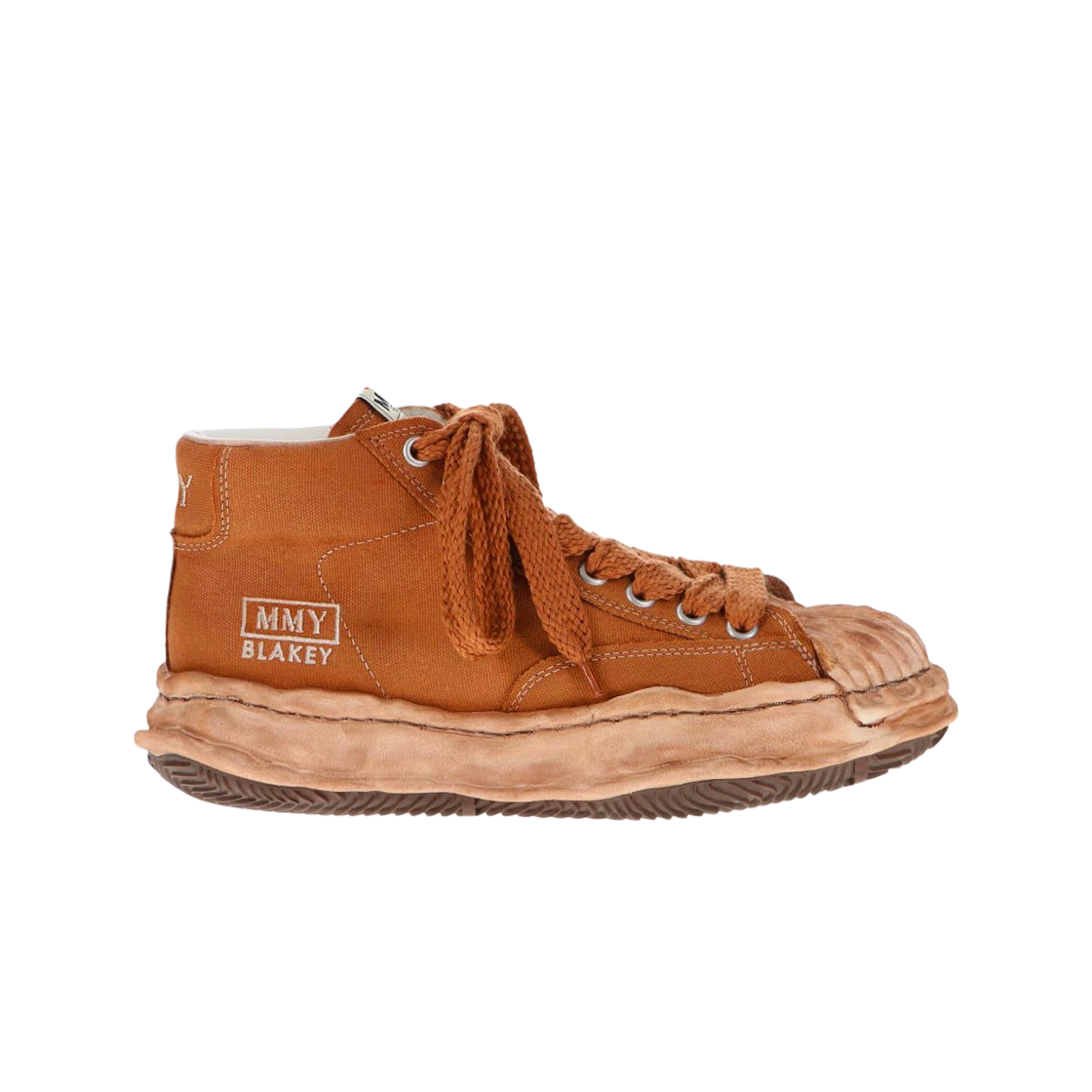 메종 미하라 야스히로 블레이키 OG STC 솔 OD 캔버스 하이탑 스니커즈 브라운(Maison Mihara Yasuhiro Blakey OG STC Sole OD Canvas High-top Sneakers Brown) - 1