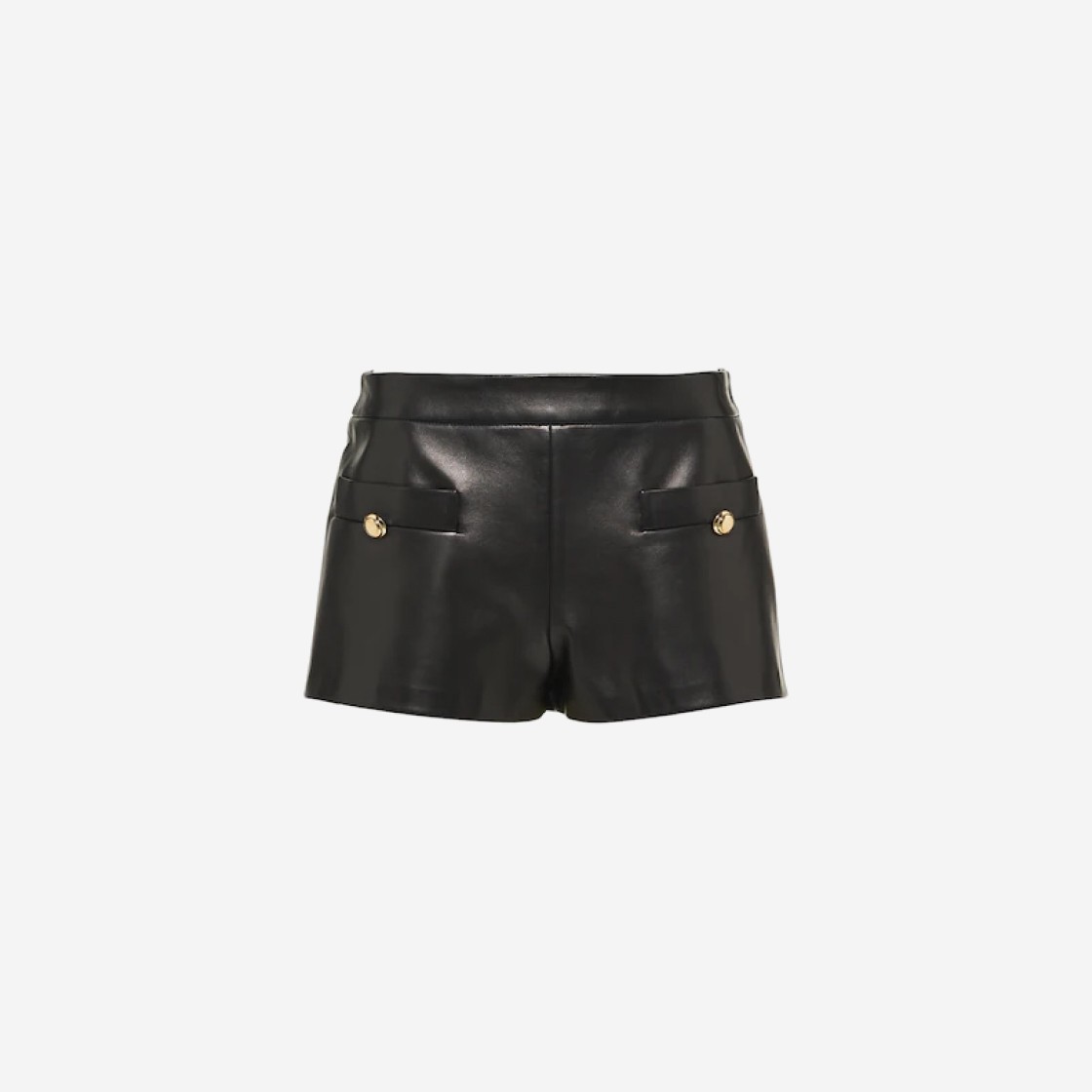 (W) Miu Miu Nappa Leather Shorts Black 상세 이미지 1