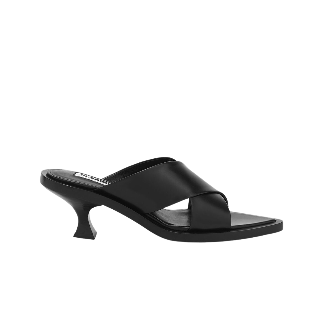 (W) 질 샌더 루이 힐 하이 레더 샌들 블랙((W) Jil Sander Louis-Heeled High Leather Sandals Black)