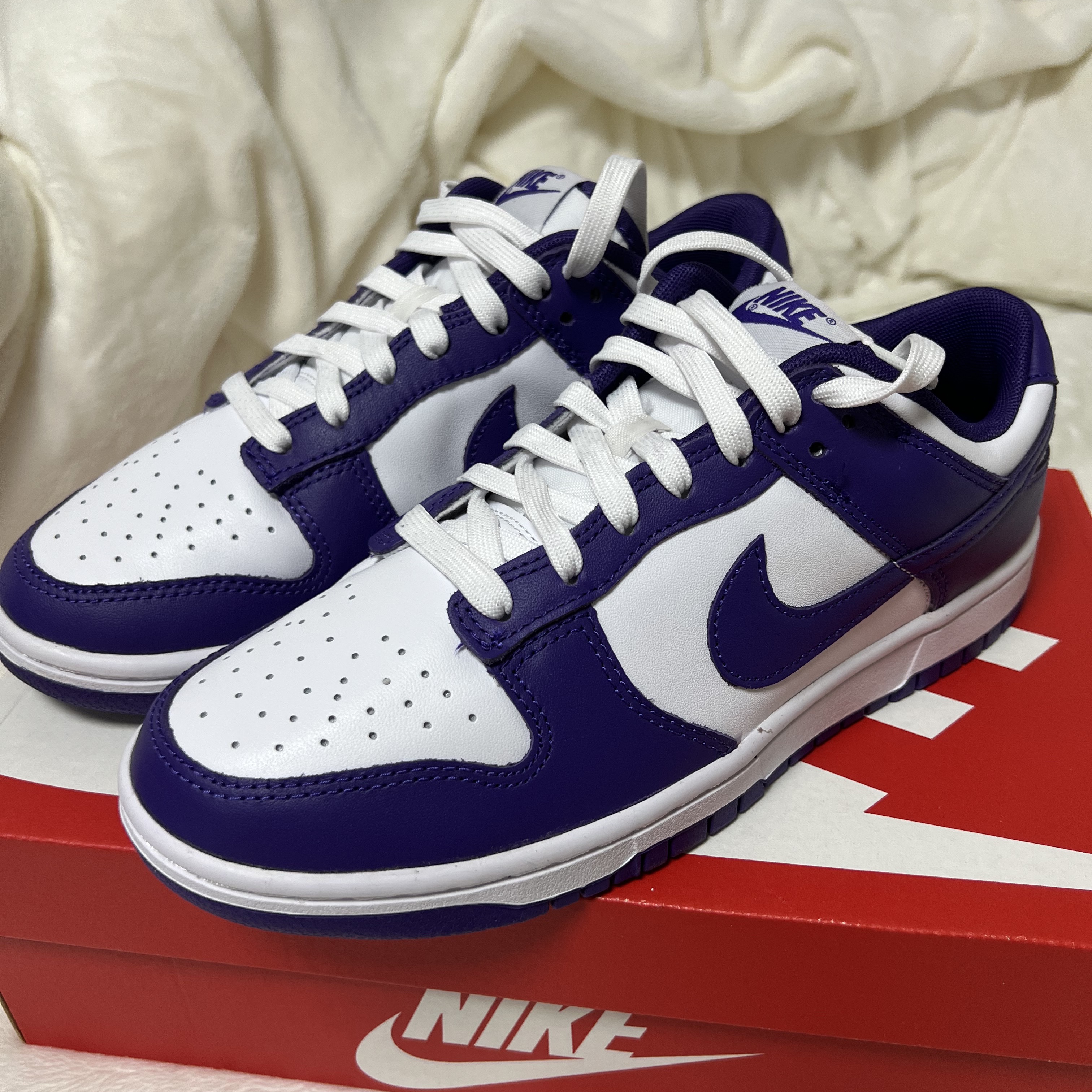 Nike Dunk Low Retro Championship Court Purple 착용 스타일