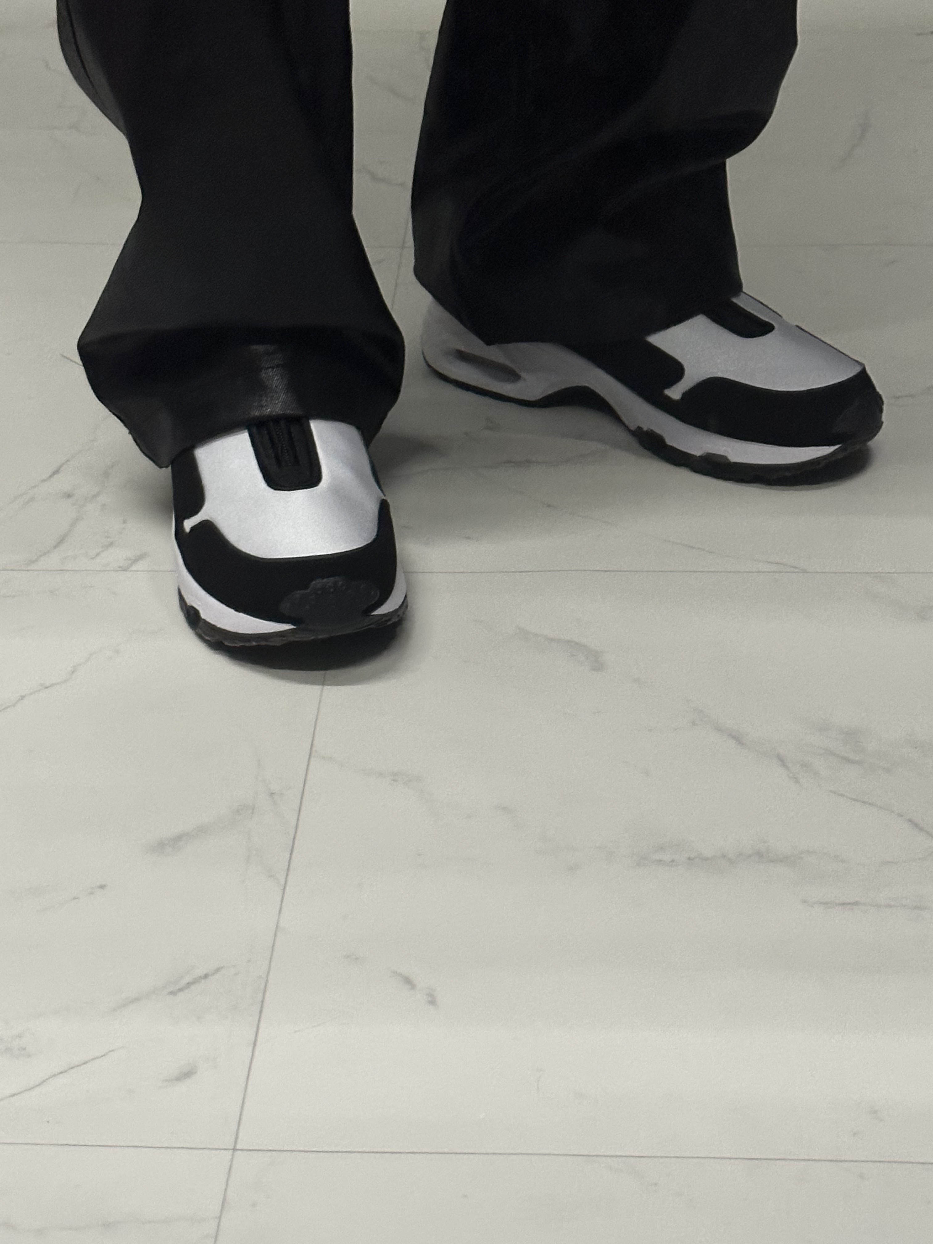 Nike x Comme des Garcons Homme Plus Air Max Sunder SP White Black, Stussy Argyle Stitch Leather Belt Cream 착용 스타일 - 4
