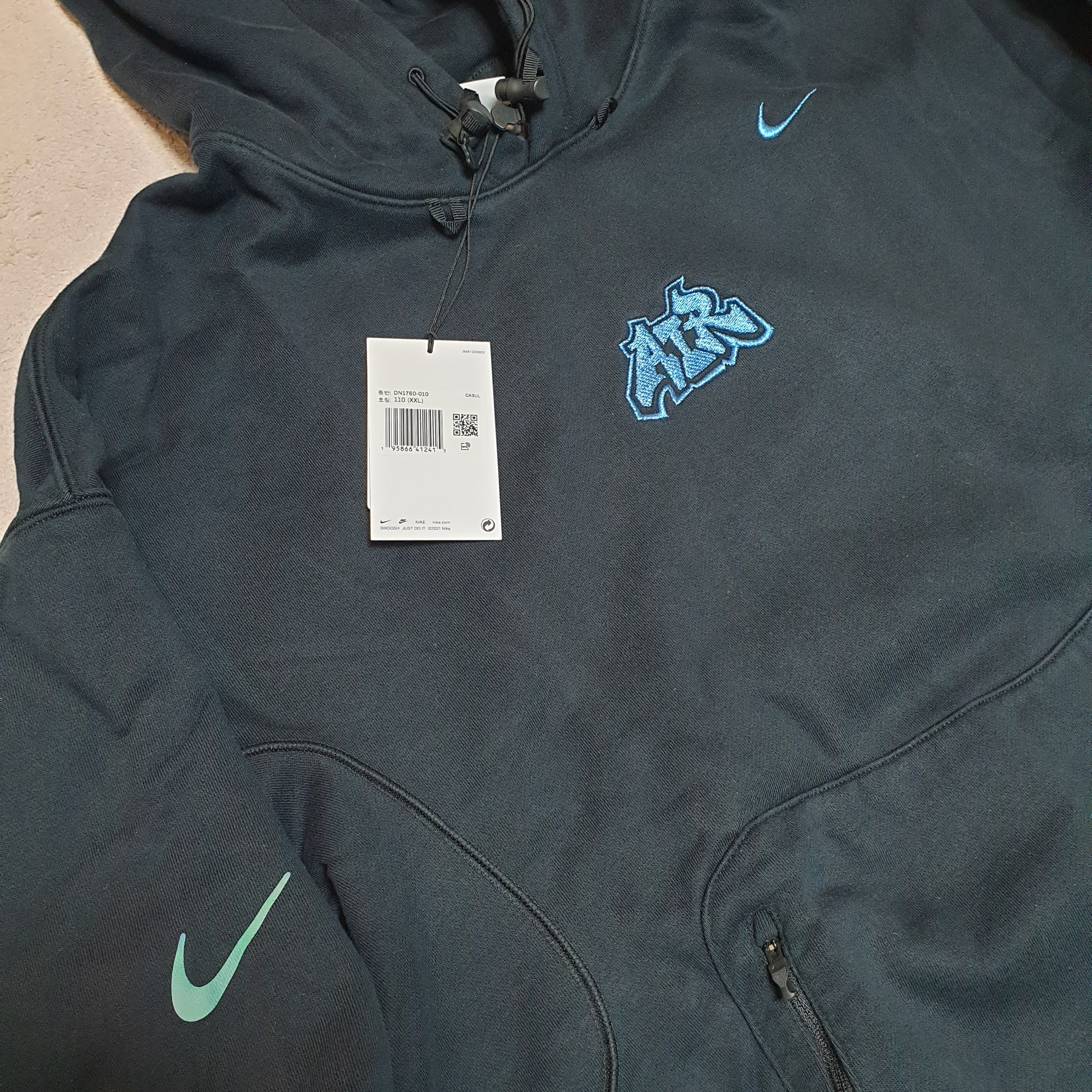 Nike x Off-White NRG Fleece Hoodie Black - Asia 착용 스타일