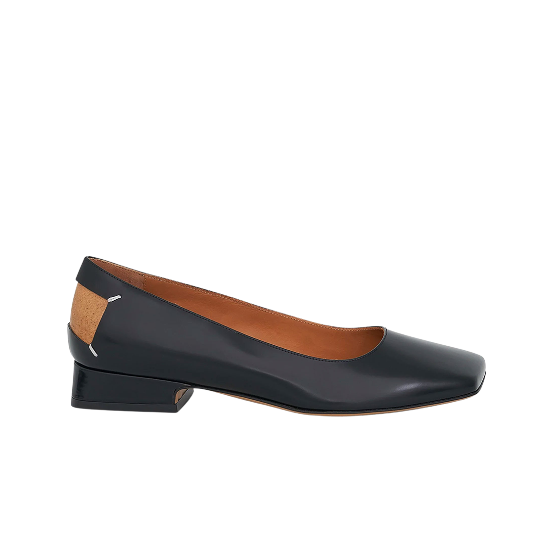 (W) 메종 마르지엘라 포 스티치 데코티크 발레리나 슈즈 블랙((W) Maison Margiela Four Stitches Decortique Ballerina Shoes Black) - 1