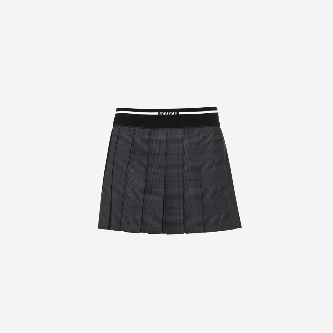 (W) Miu Miu Glen Plaid Mini Skirt Slate Grey 상세 이미지 1