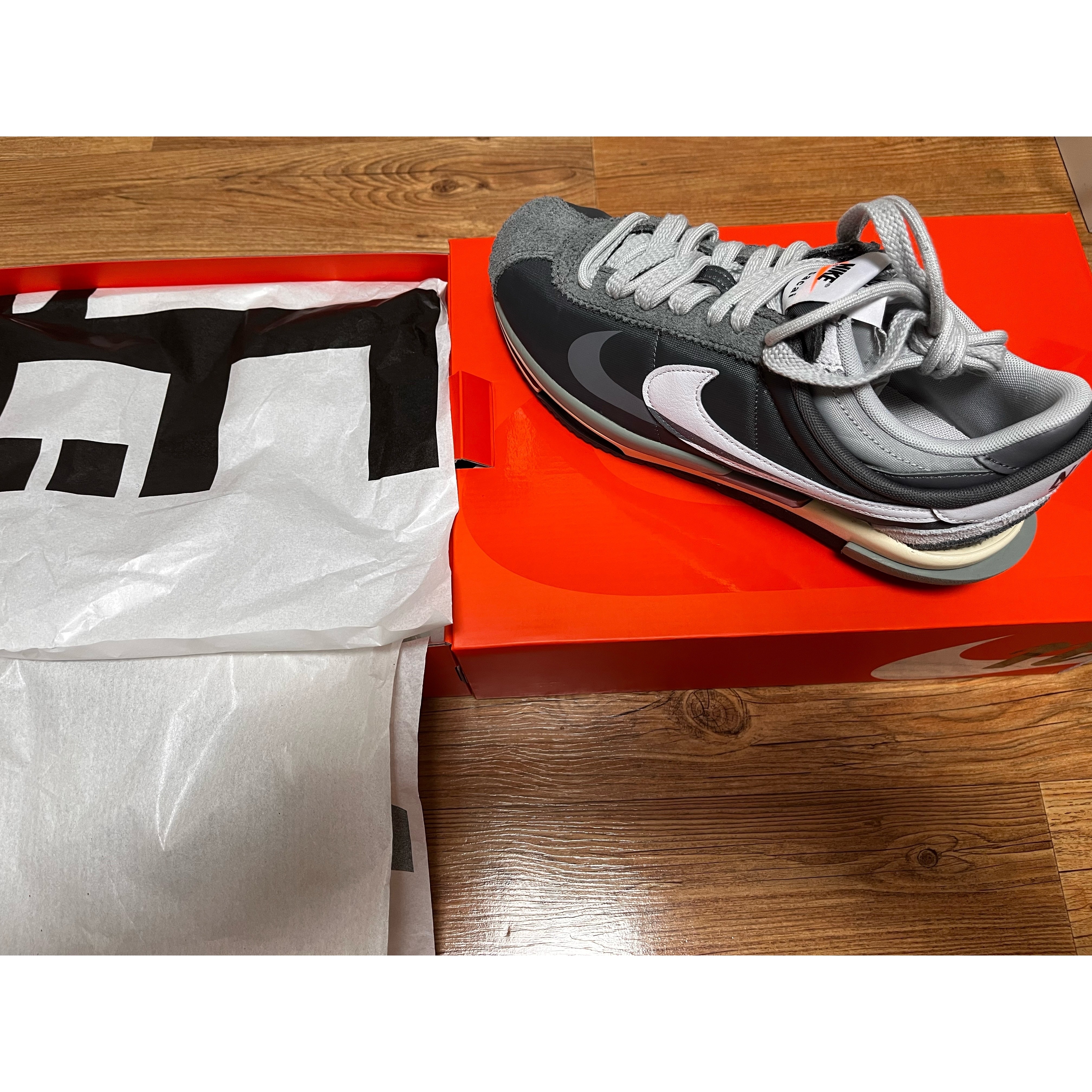 Nike x Sacai Zoom Cortez SP Iron Grey 착용 스타일 - 2