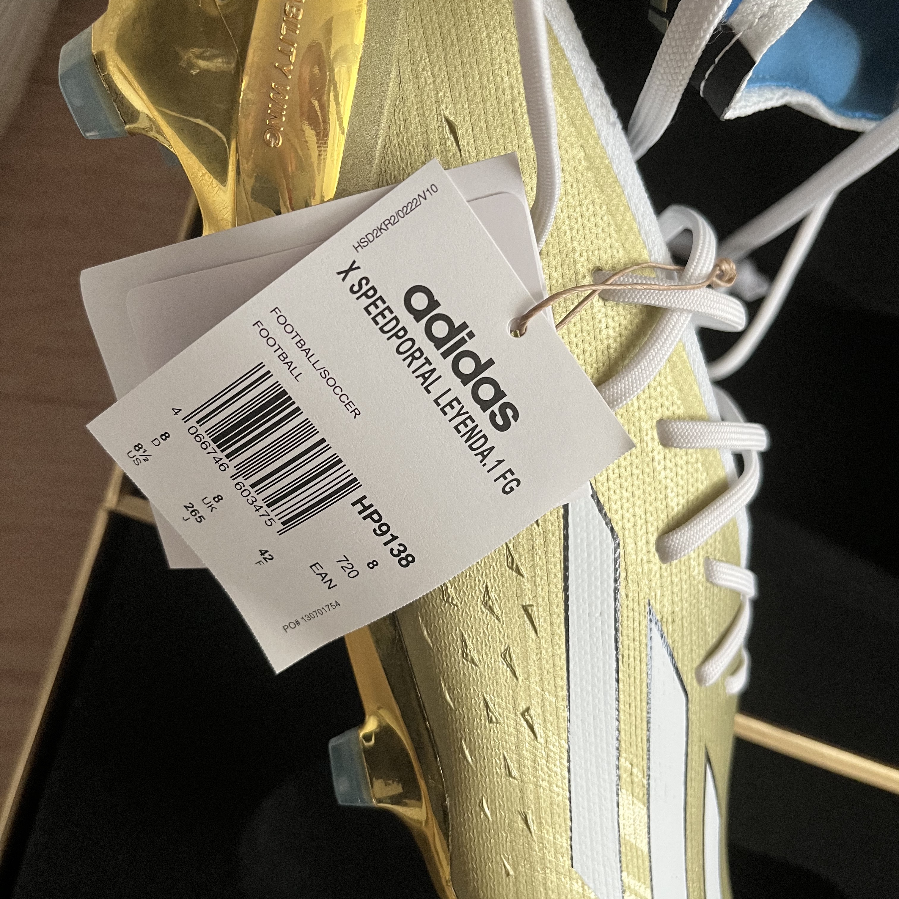 Adidas X Speedportal Leyenda.1 FG Gold Metallic 착용 스타일 - 5