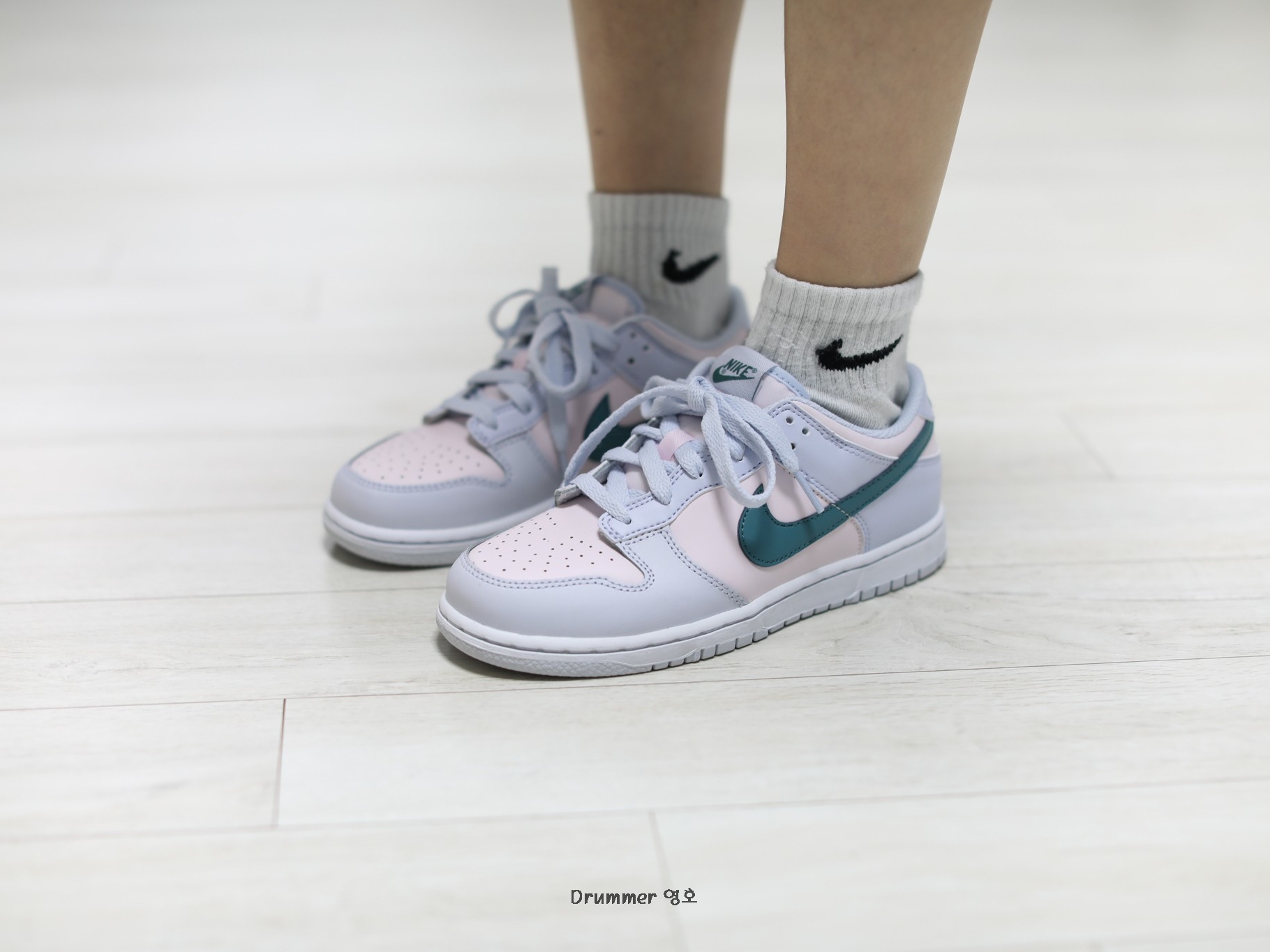(PS) Nike Dunk Low Football Grey Mineral Teal 착용 스타일
