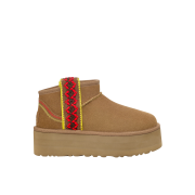 (W) UGG Classic Ultra Mini Braid Plat Chestnut