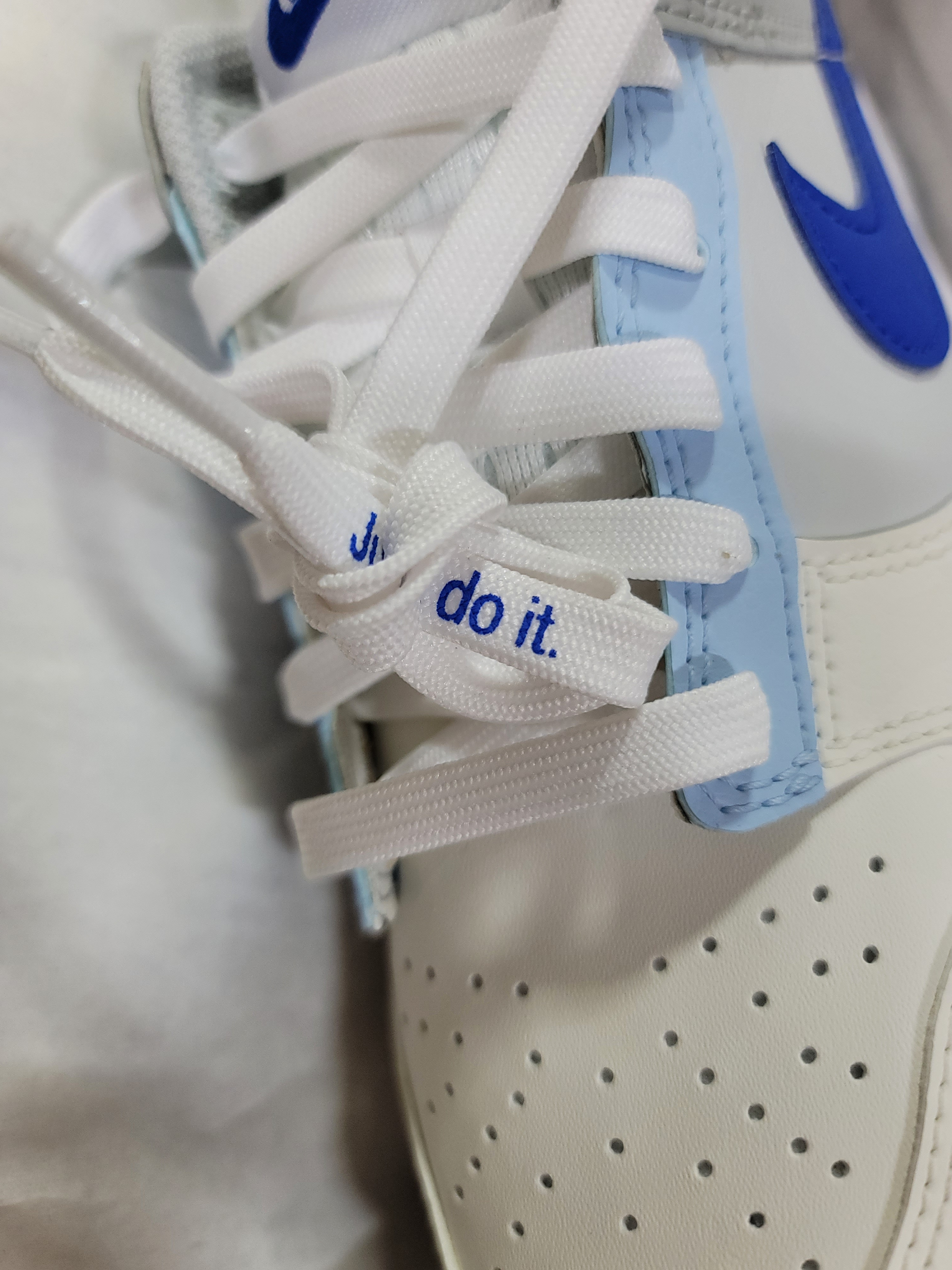 (GS) Nike Dunk Low Ivory Hyper Royal 착용 스타일 - 2
