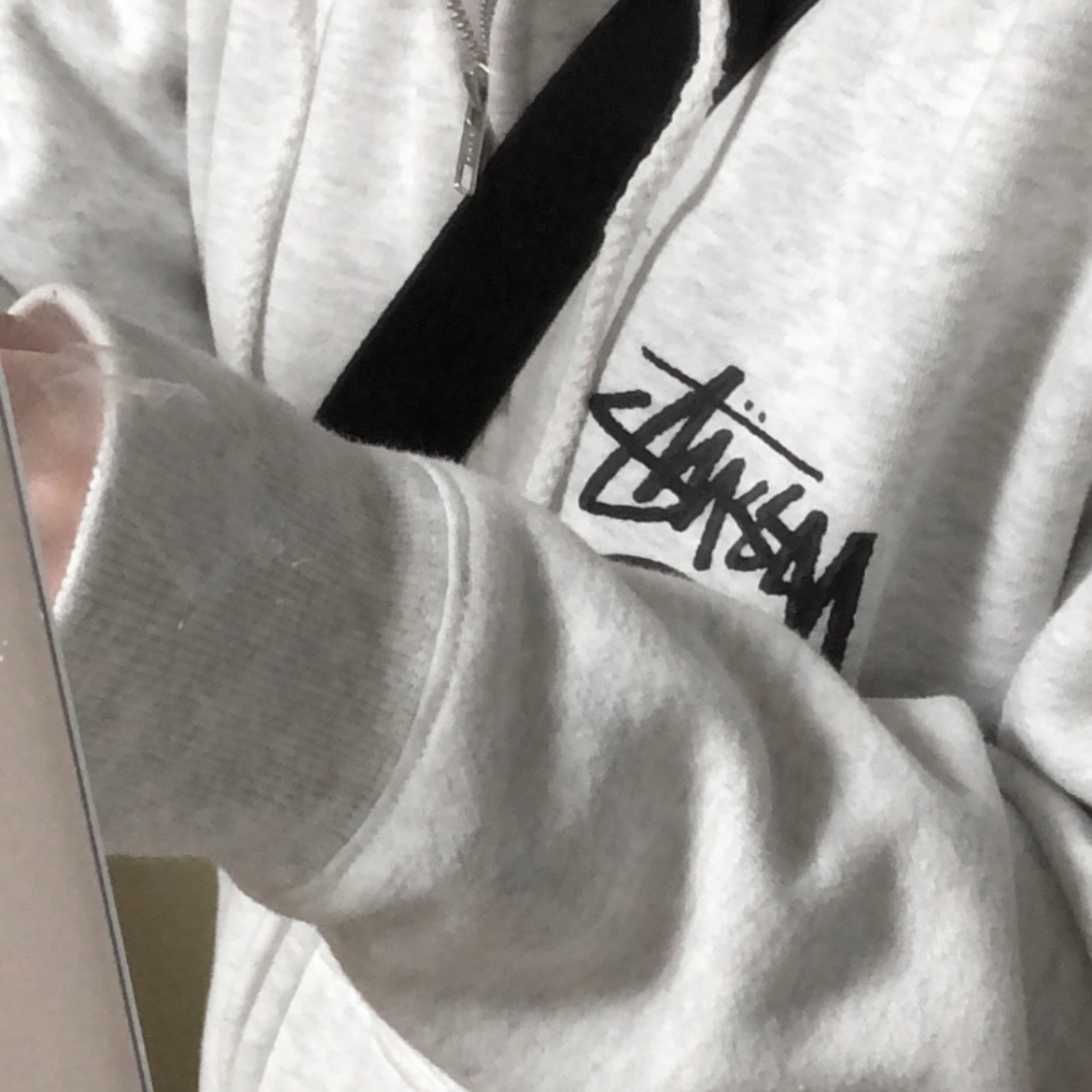 Stussy 8 Ball Zip Hoodie Ash Heather - 22SS 착용 스타일