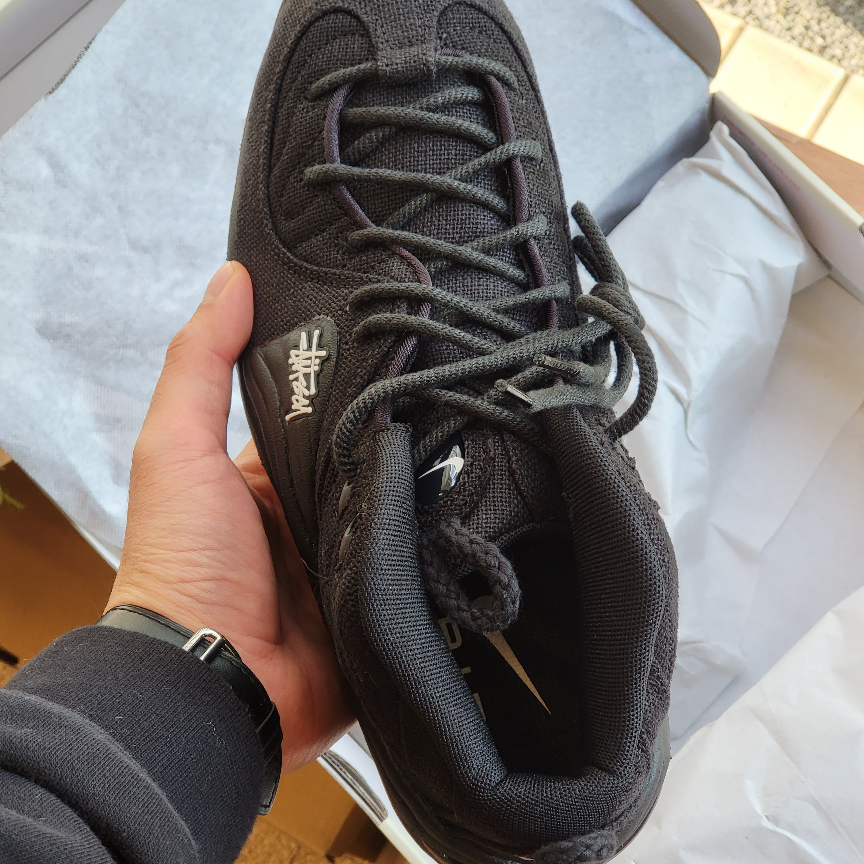 Nike x Stussy Air Penny II Black 착용 스타일 - 3