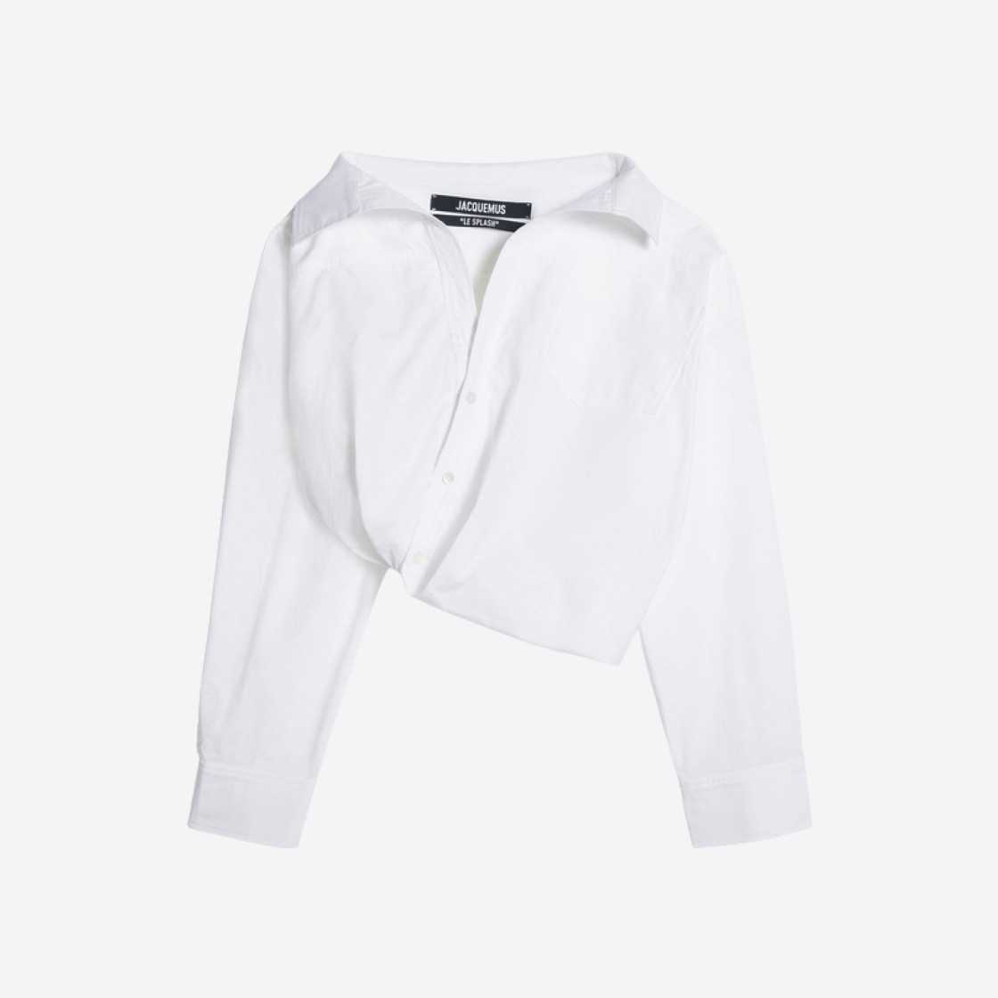 (W) Jacquemus La Chemise Mejean Twist Tucked Blouse White 상세 이미지 1