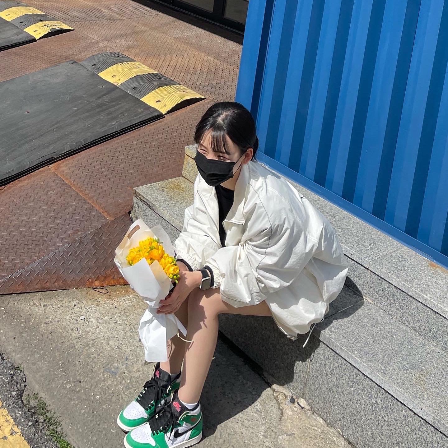 (W) Jordan 1 Retro High OG Lucky Green 착용 스타일 - 3
