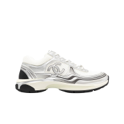 Chanel Sneakers Fabric Laminated & White Silver