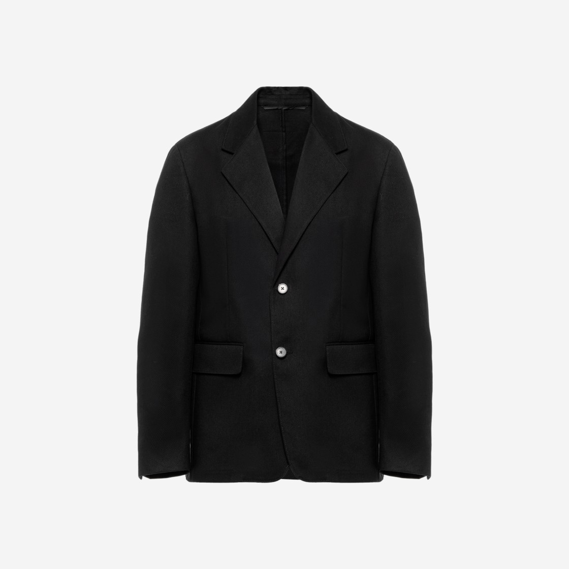 Prada Single Breasted Cotton Jacket Black 상세 이미지 1