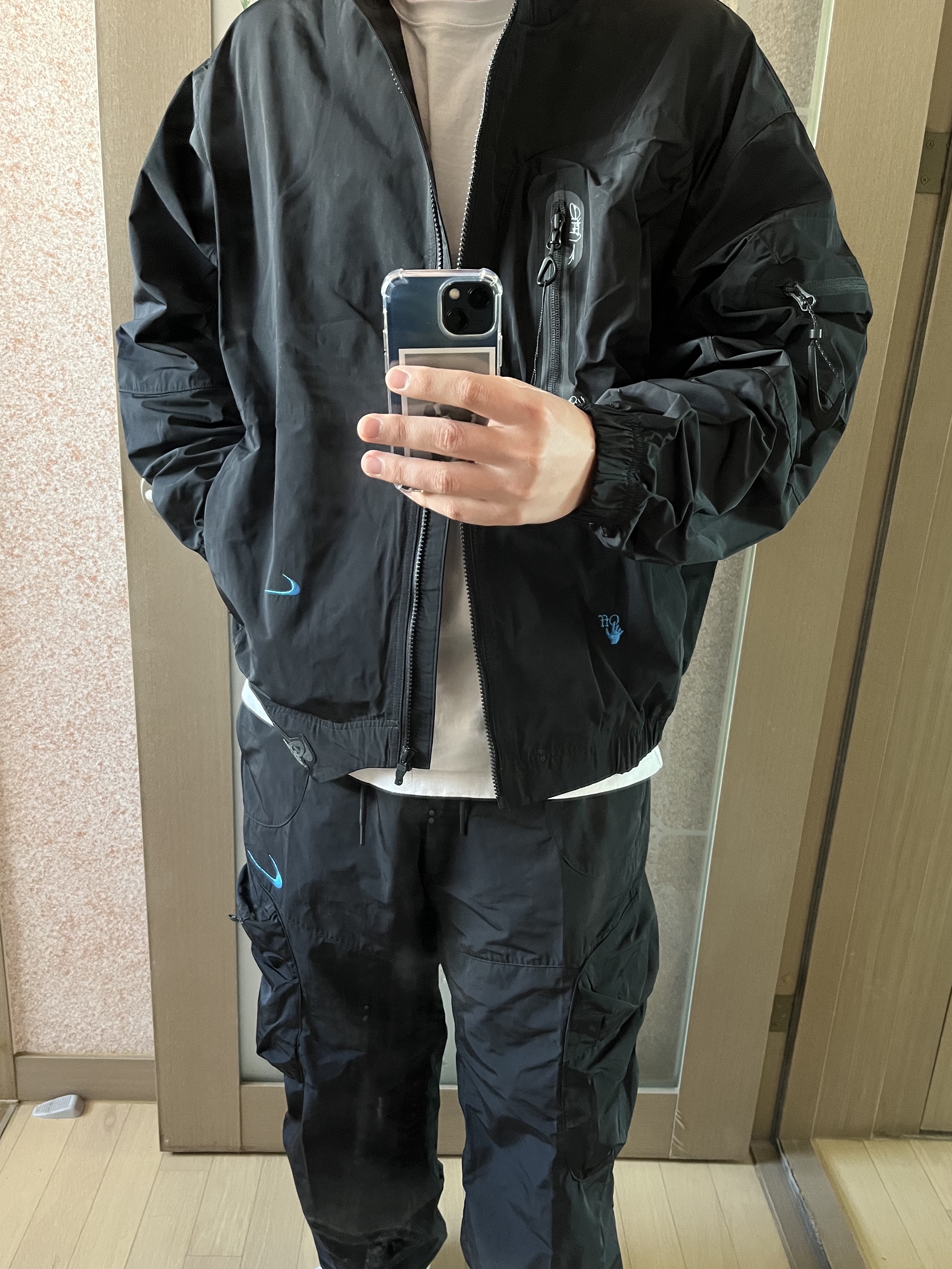 Nike x Off-White NRG Track Suit Black - Asia 착용 스타일