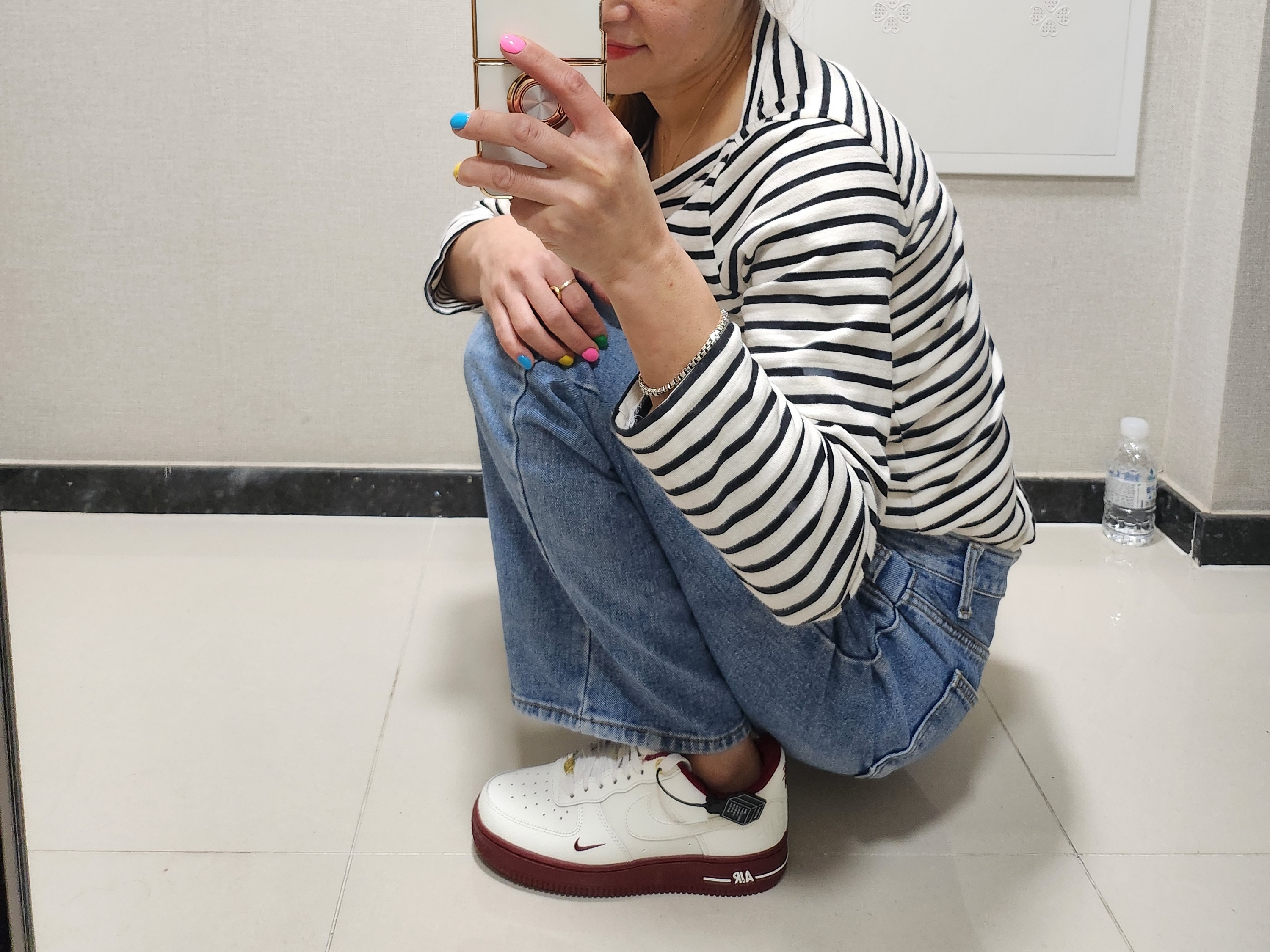 (W) Nike Air Force 1 '07 SE 40th Anniversary Join Forces Sail Team Red 착용 스타일