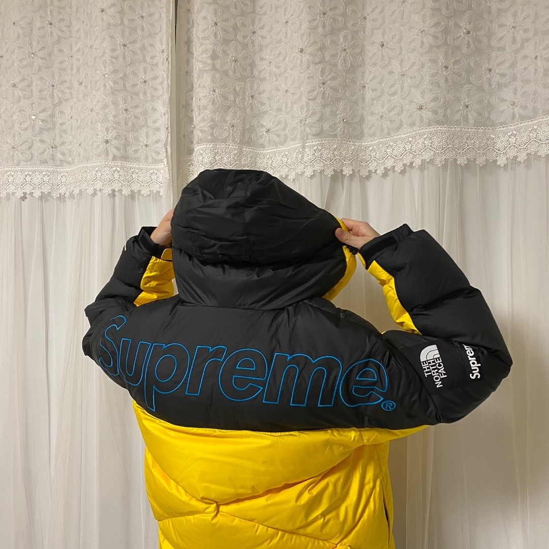 Supreme x The North Face 800-Fill Half Zip Hooded Pullover Yellow - 22FW 착용 스타일