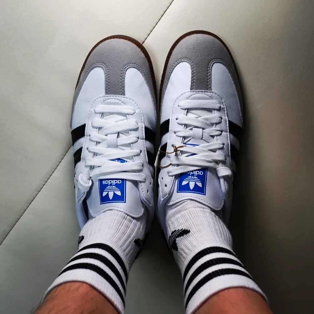 Adidas Samba Vegan White Black 착용 스타일 - 3