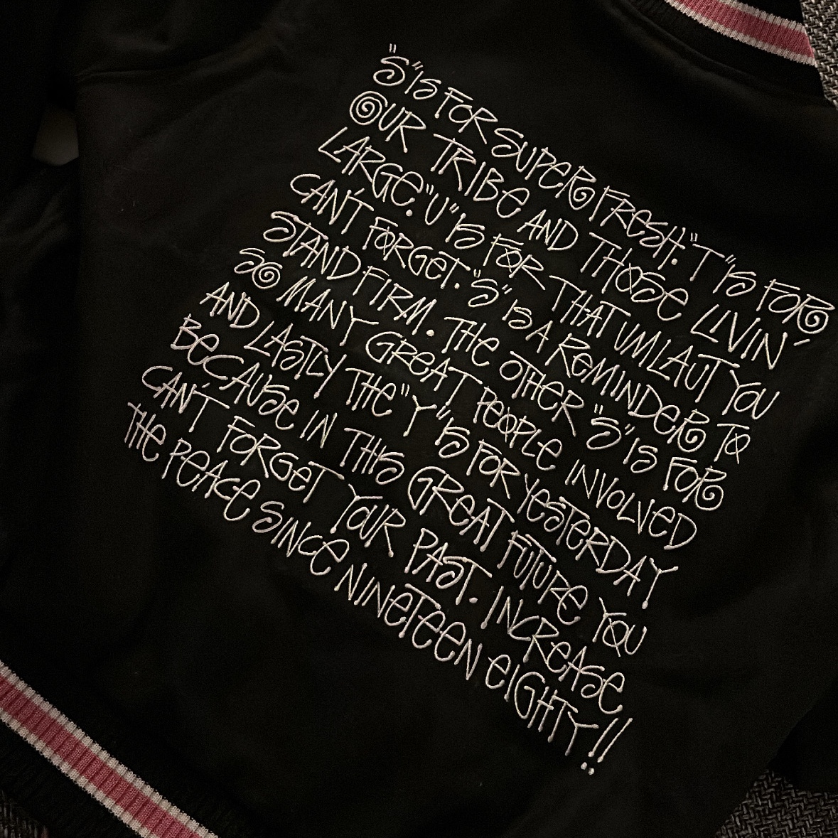 Stussy S Talk Melton Varsity Jacket Black, Stussy 8 Ball Rug Black 착용 스타일 - 2