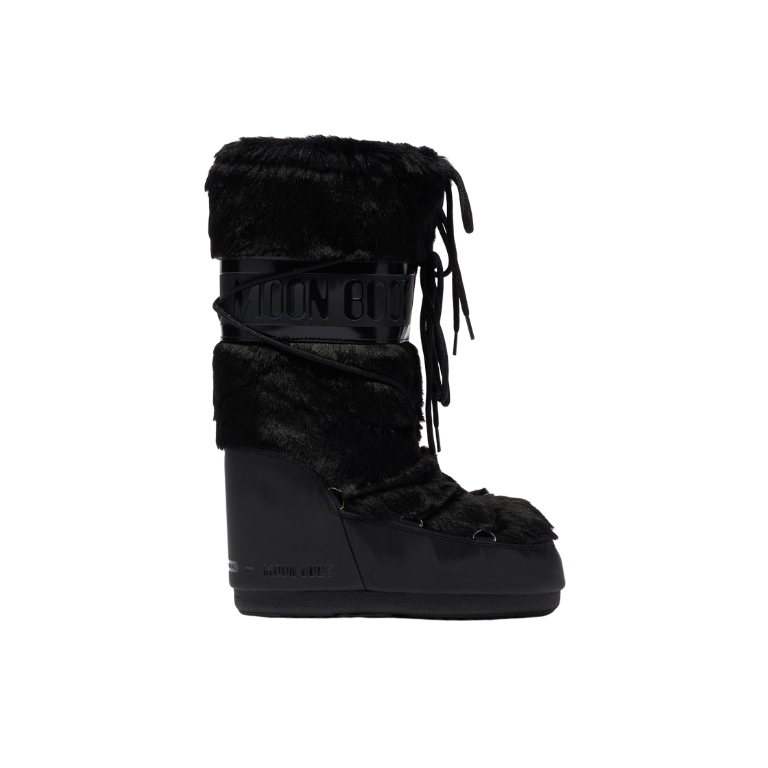 (W) 문부츠 아이콘 포우 퍼 부츠 블랙((W) Moon Boot Icon Faux Fur Boots Black)