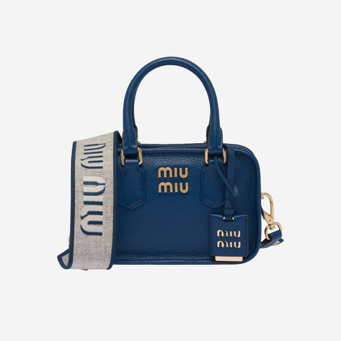 Miu Miu Leather Shoulder Strap Top Handle Bag Bluette 상세 이미지 1