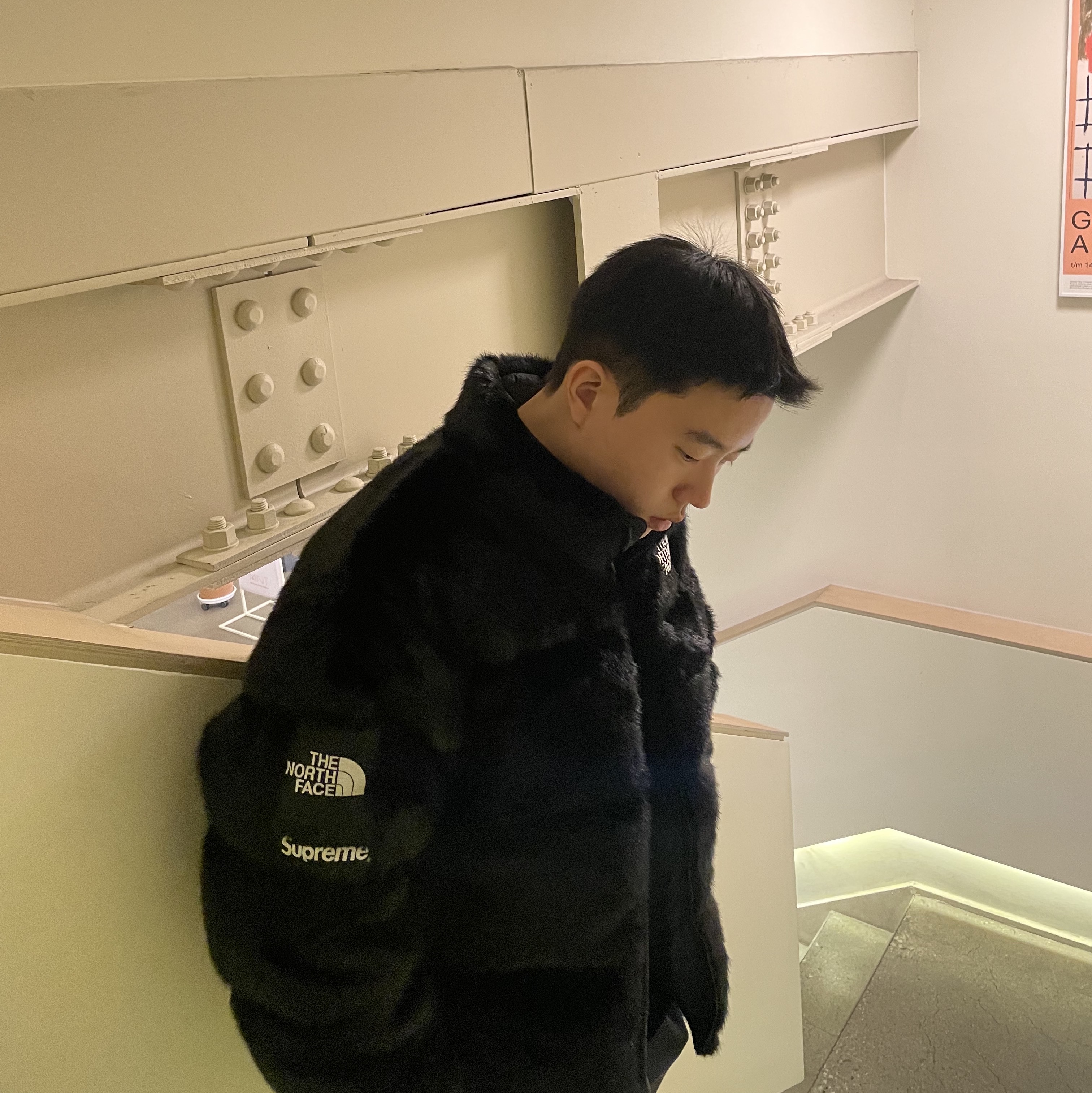 Supreme x The North Face Faux Fur Nuptse Jacket Black - 20FW 착용 스타일