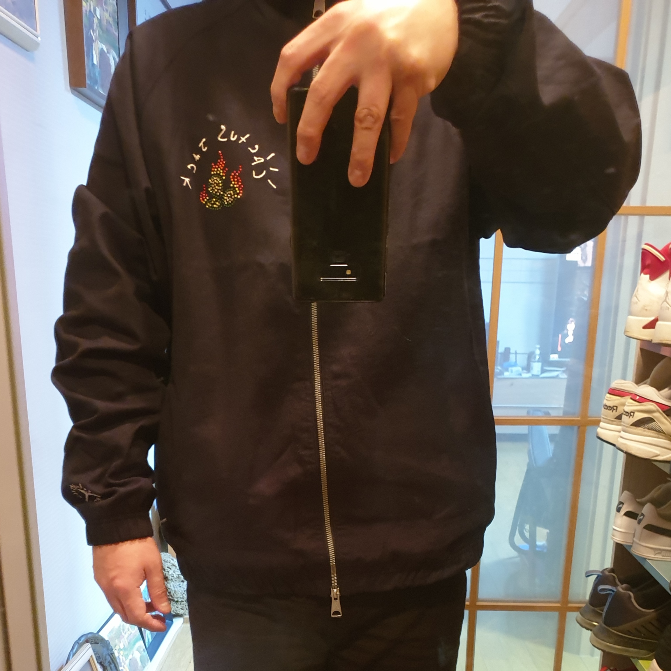 Jordan x Travis Scott Woven Jacket Black - US/EU 착용 스타일 - 2