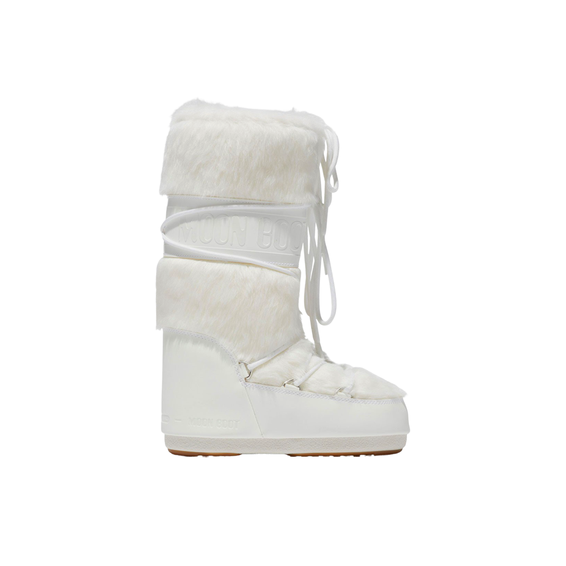 (W) 문부츠 아이콘 포우 퍼 부츠 화이트((W) Moon Boot Icon Faux Fur Boots White)
