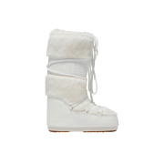 (W) Moon Boot Icon Faux Fur Boots White