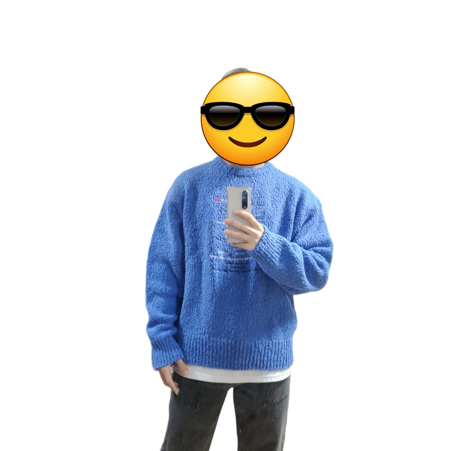 [KREAM 단독] STU Recipt Embroidered Knit Blue 착용 스타일