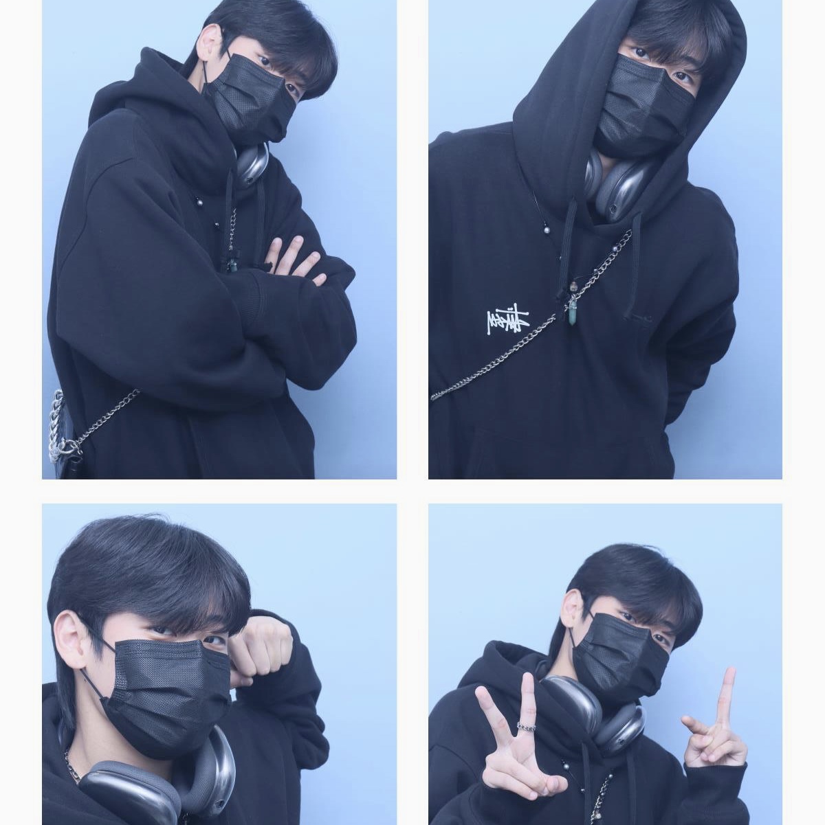 Stussy Basic Stussy Hoodie Black 2022, Apple AirPods Max Lightning Space Gray (Korean Ver.) 착용 스타일