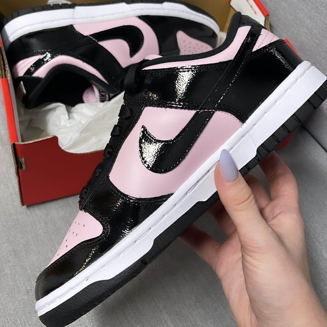 (W) Nike Dunk Low Essential Pink Foam Black 착용 스타일