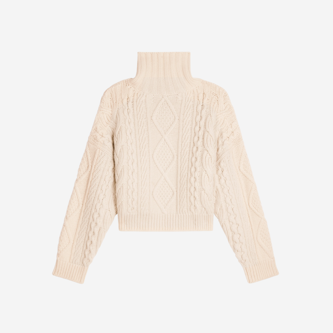 CREW NECK SWEATER IN CABLE-KNIT CASHMERE AND SILK - PINK