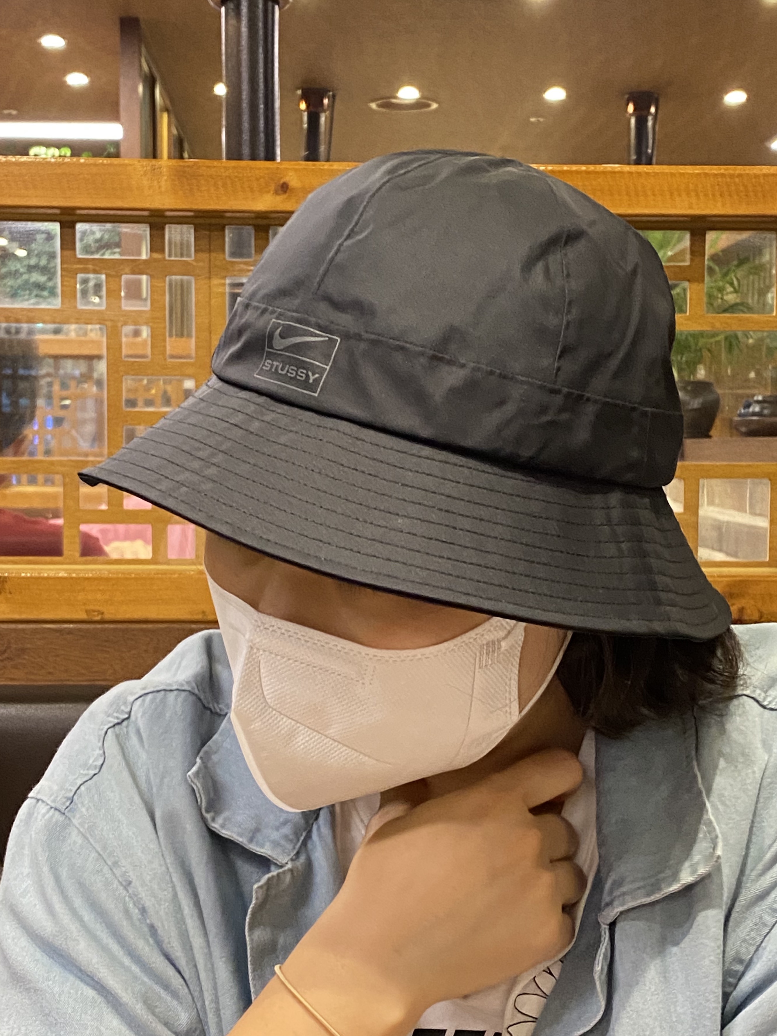 Nike x Stussy NRG FL Storm-Fit Bucket Hat Black 착용 스타일